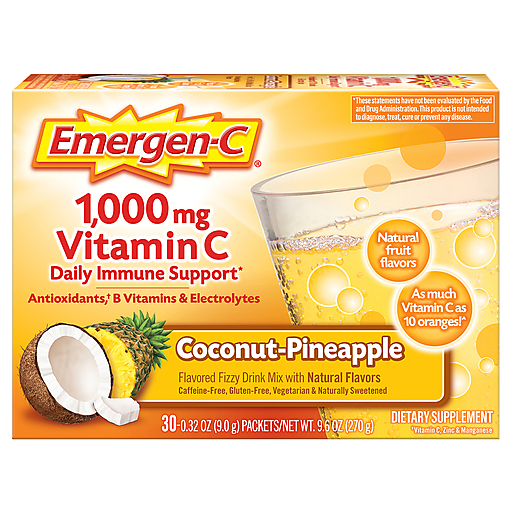 Emergen-C Emergen-C Vitamin 1,000 Mg, Packets, Coconut Pineapple, Bonus Pack Vitamins & Supplements Bisque