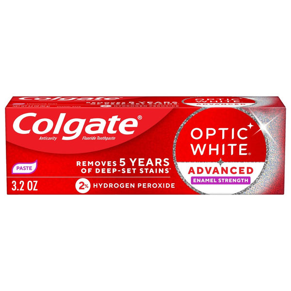 Colgate Colgate Optic White Advanced Enamel Strength Toothpaste with 2% Hydrogen Peroxide Mint 3.2 OZ Toothpaste Firebrick