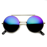 zeroUV Steampunk Mirrored Lens Round Circle Flip Up Frame Sunglasses 8794 Sunglasses