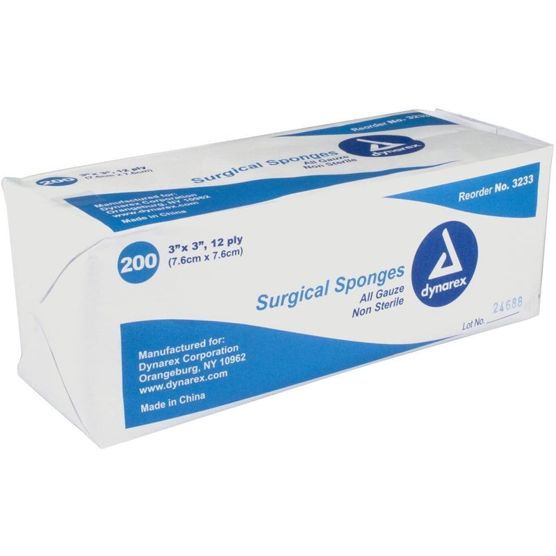 Dynarex Dynarex Standard Non-Sterile Gauze Sponges, 12 Ply, 3 Inx3 In First Aid