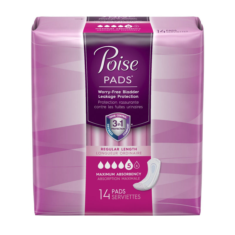 Poise Poise Incontinence Pads, Maximum Absorbency, Regular Length, 84ct Menstrual Pads