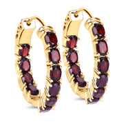 Bids.com 4.00 Carat Genuine Garnet .925 Sterling Silver Earrings Earrings