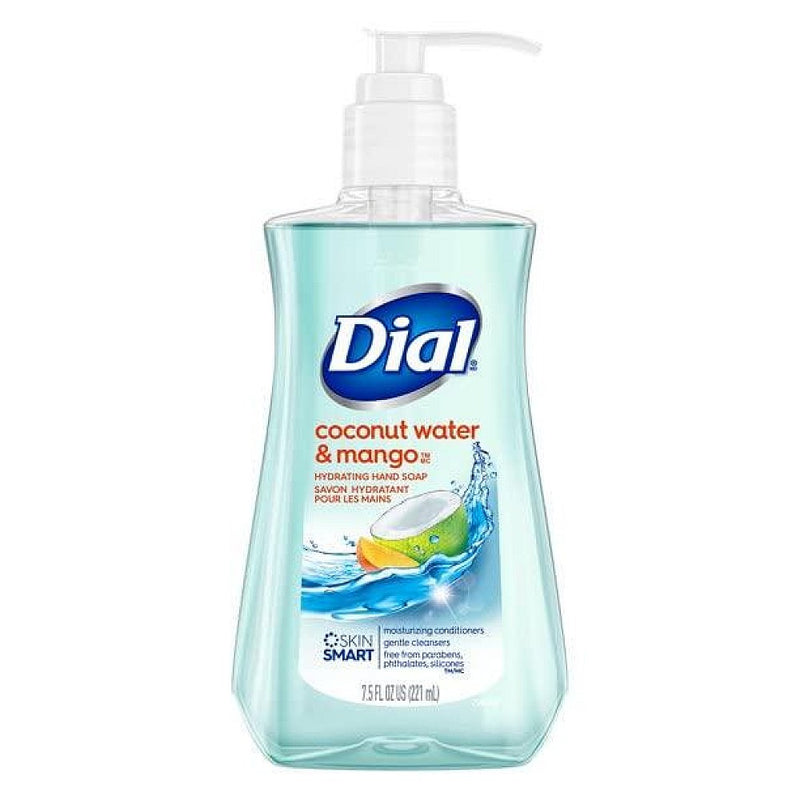 Dial Dial Antimicrobial Liquid Hand Soap, Coconut Water & Mango, Pump Bottle, 7.5 Fl Ounce Liquid Hand Soap