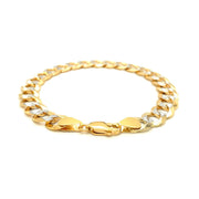 Bids.com 10 mm 14k Two Tone Gold Pave Curb Bracelet Bracelets