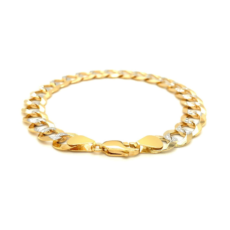 Bids.com 10 mm 14k Two Tone Gold Pave Curb Bracelet Bracelets