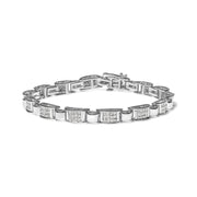 Bids.com 14K White Gold 2.00 Cttw Princess Diamond Invisible Set Link Bracelet (H-I Color, SI2-I1 Clarity) - 7" Bracelets