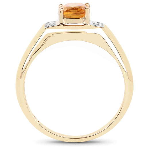 Bids.com 14K Yellow Gold Plated 1.36 Carat Genuine Citrine & White Topaz .925 Sterling Silver Ring Rings