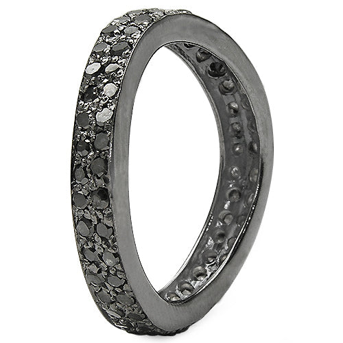 Bids.com 1.11 Carat Genuine Black Diamond .925 Sterling Silver Ring Rings