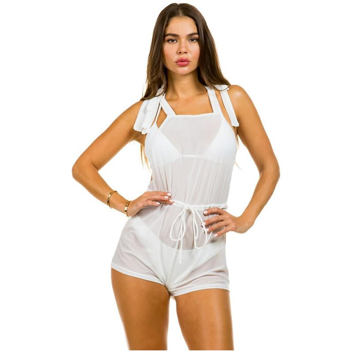 two piece swimsuit with jumpsuit coverup