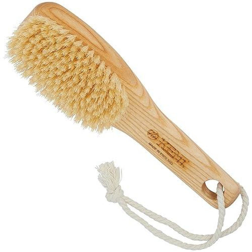 Kent Kent FD6 9" Beechwood Wood Short Handle Shower Bath Body Brush. For Skin Exfoliate & Massage. 100% White Boar Bristles. Best Body, Foot And Leg Scrubber Brushing For Wet And Dry Body. Made In England Bath & Body