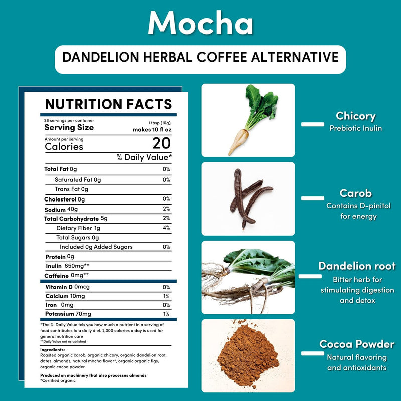 Teeccino Dandelion Mocha Herbal Coffee Herbal Coffee