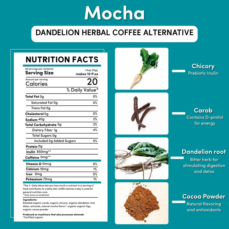 Teeccino Dandelion Mocha Herbal Coffee Herbal Coffee