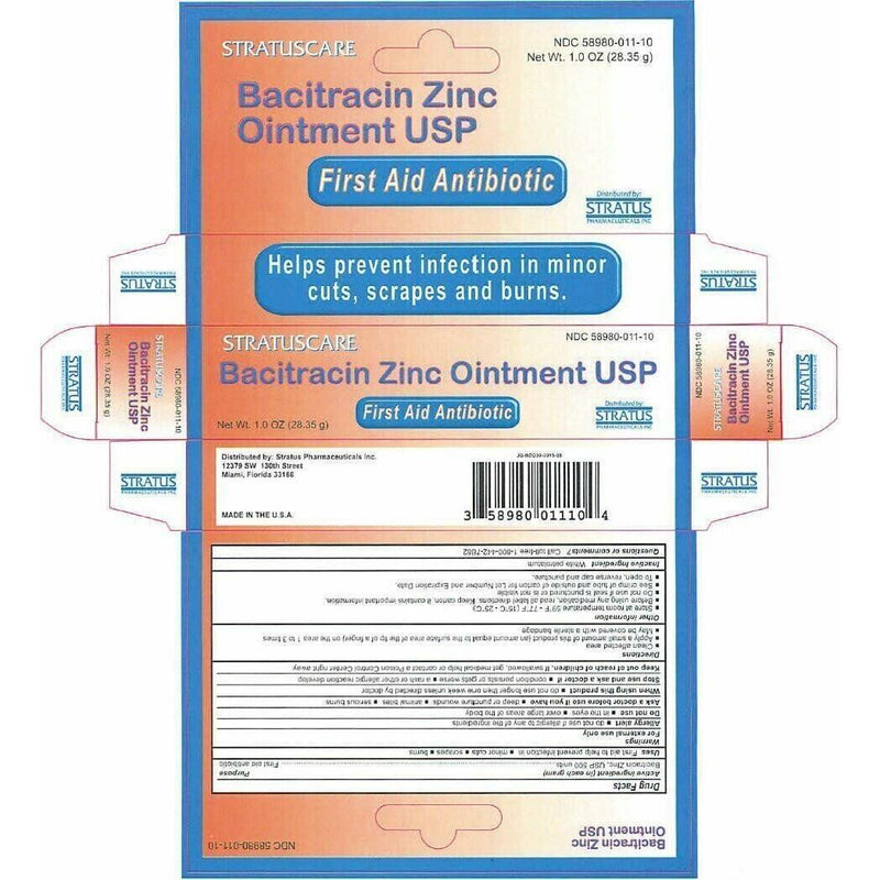 Stratuscare Stratuscare Bacitracin Zinc Ointment First Aid Antibiotic 1 Oz First Aid