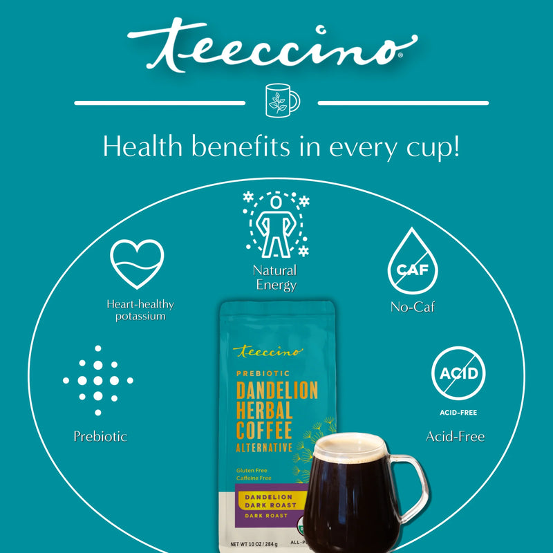 Teeccino Dandelion Dark Roast Herbal Coffee Herbal Coffee