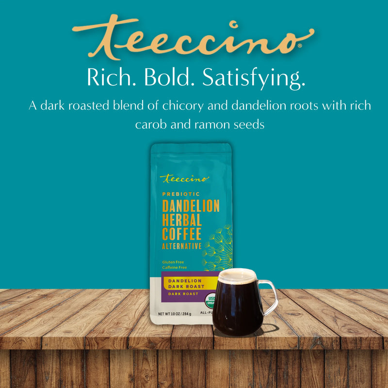 Teeccino Dandelion Dark Roast Herbal Coffee Herbal Coffee