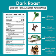 Teeccino Dandelion Dark Roast Herbal Coffee Herbal Coffee