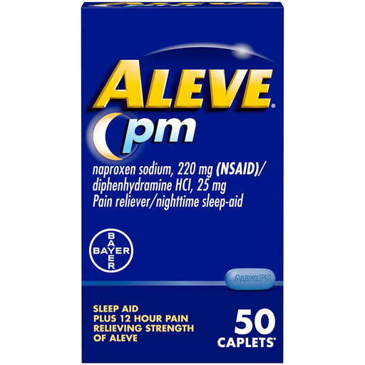 Aleve Aleve PM Pain Reliever/Nighttime Sleep-Aid Caplets 50 Ea Box Health & Beauty