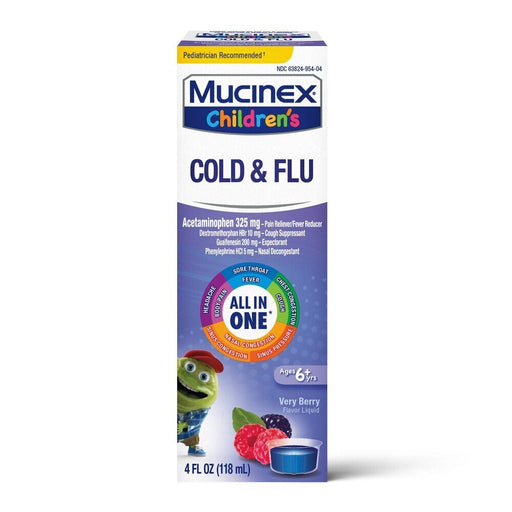Mucinex Mucinex childrens Cold & Flu Liquid Very Berry 4 Oz Health & Beauty White Smoke