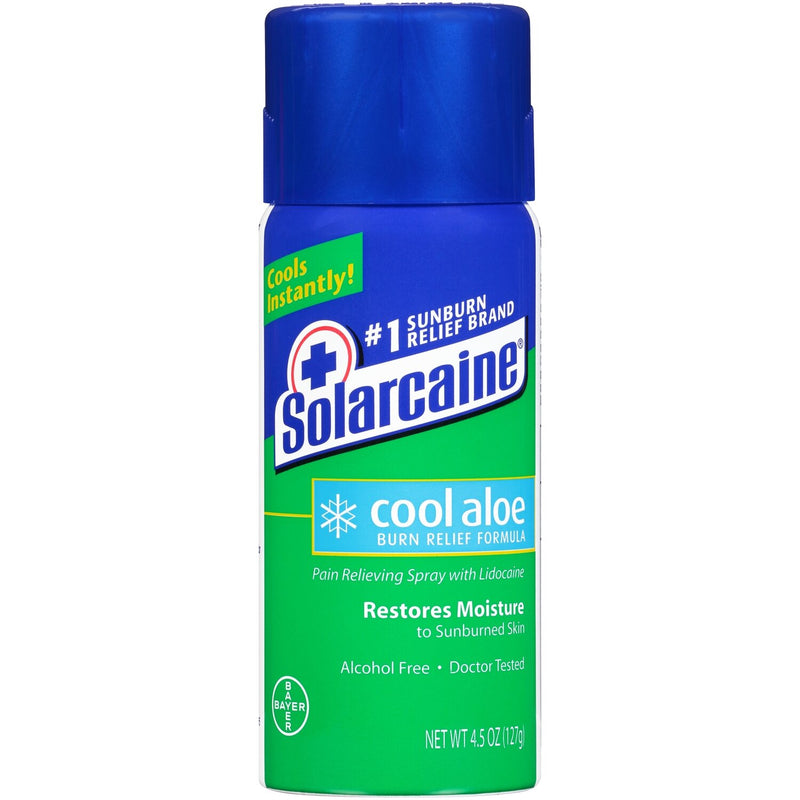 Solarcaine Solarcaine Cool Aloe Burn Relief Spray 4.5 Oz Aerosol Health & Beauty Lime Green