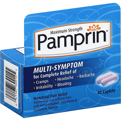 Pamprin Pamprin Menstrual Pain Relief Maximum Strength Caplets Health & Beauty White Smoke