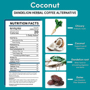 Teeccino Dandelion Coconut Herbal Coffee Herbal Coffee