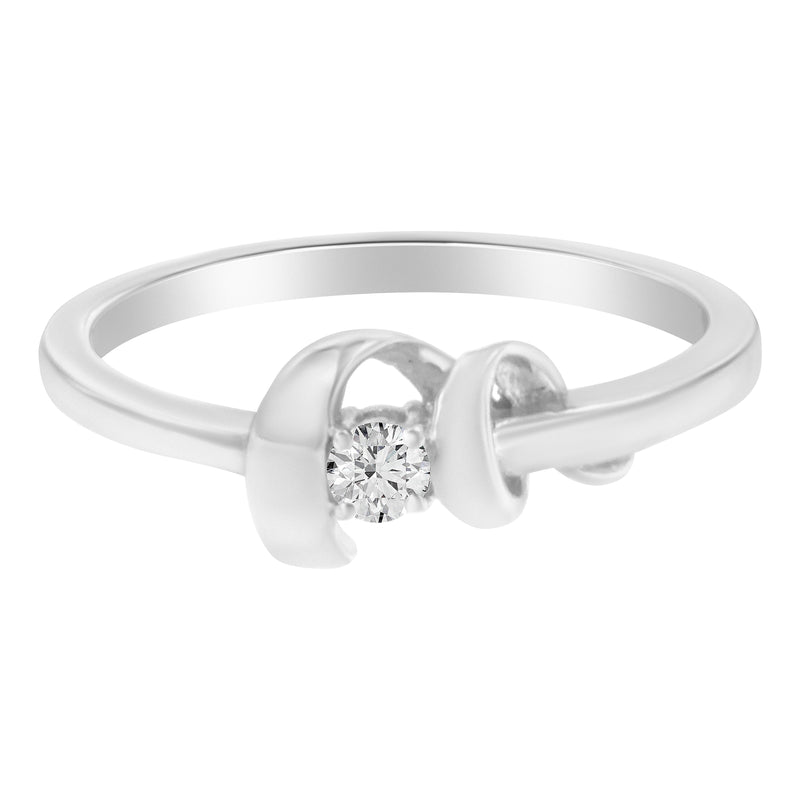 Bids.com 10K White Gold Diamond Promise Ring (1/10 Cttw, H-I Color, SI2-I1 Clarity) - Size 6 Rings