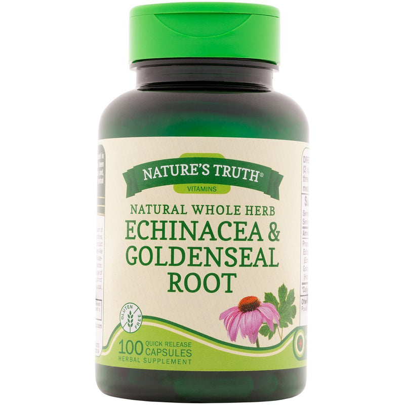 Nature's Truth Nature's Truth Whole Herb Echinacea & Goldenseal Root Capsules Vitamins & Supplements
