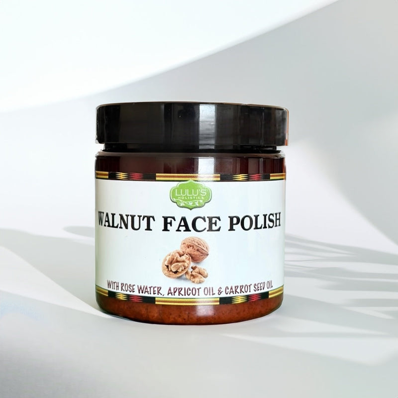 Lulu’s Holistics Walnut Face Polish – Polishing & Skin Smoothing Scrub facial scrub Light Gray 1 (4oz jar),2 (4oz jars),3 (4oz jars),4 (4oz jars)
