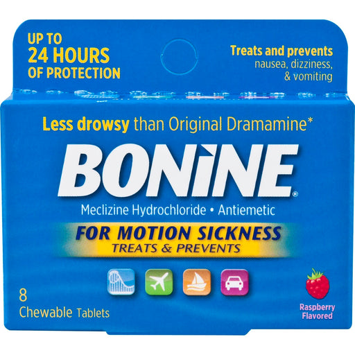 Bonine Bonine Chewable Tablets For Motion Sickness, Raspberry Health & Beauty