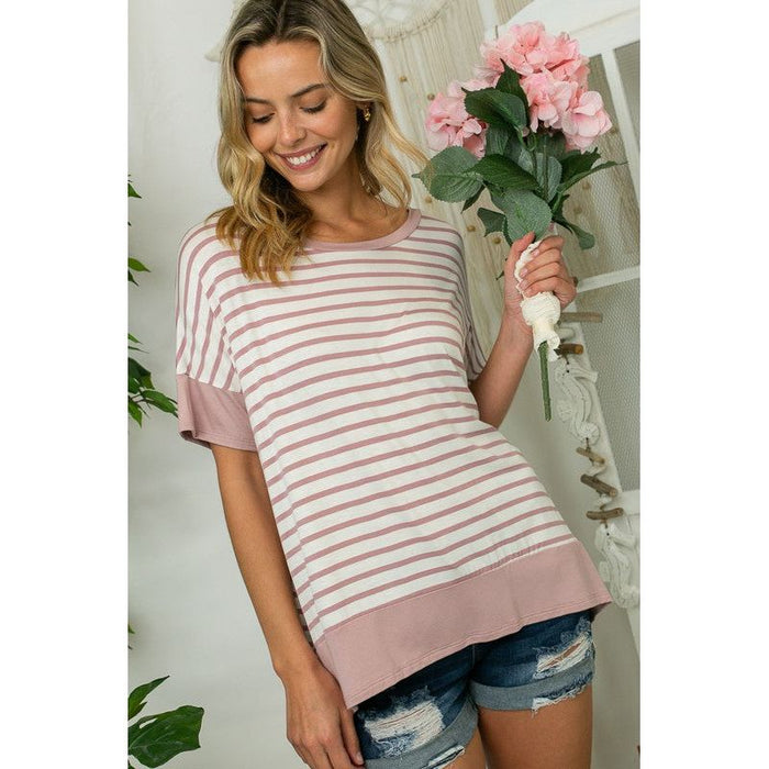 STRIPE MIXED HIGH LOW TOP