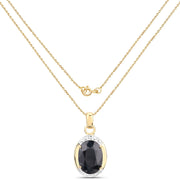 Bids.com 7.50 Carat Genuine Black Sapphire .925 Sterling Silver Pendant Pendants