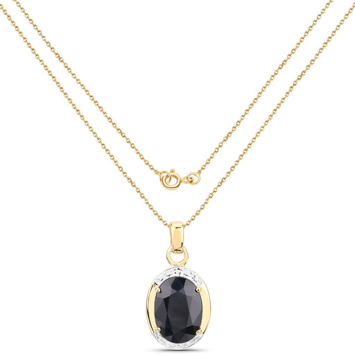 Bids.com 7.50 Carat Genuine Black Sapphire .925 Sterling Silver Pendant Pendants