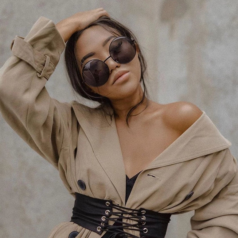 zeroUV Oversize Vintage Inspired Metal Round Circle Sunglasses 8370 Sunglasses