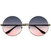 zeroUV Oversize Vintage Inspired Metal Round Circle Sunglasses 8370 Sunglasses