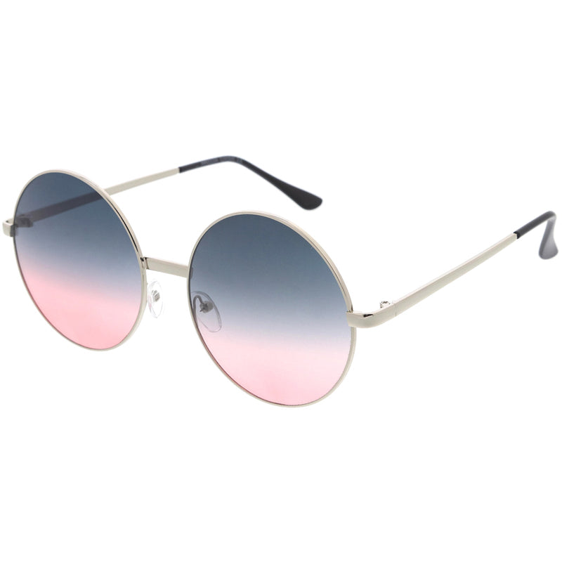 zeroUV Oversize Vintage Inspired Metal Round Circle Sunglasses 8370 Sunglasses