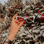 zeroUV Womens Fashion Hot Tip Pointed Vintage Cat Eye Sunglasses 8371 Sunglasses