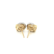 Bids.com 14k Two-Tone Gold Multi-Textured Open Circle Style Entwined Earrings Earrings
