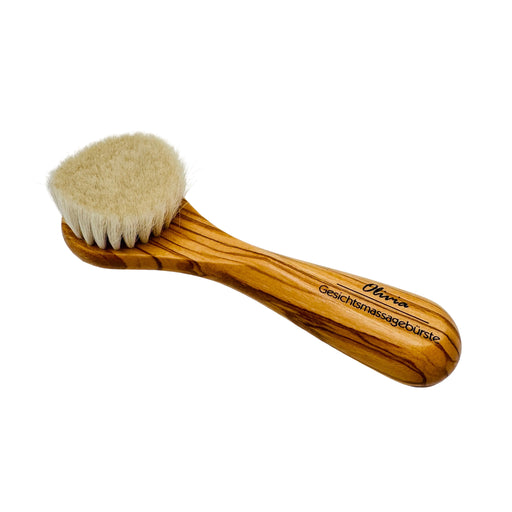 Dural Dural Olivia Gesichtsmassageburste Face & Skin Brush Natural Goats Hair Olive Wood Skin Care Tool