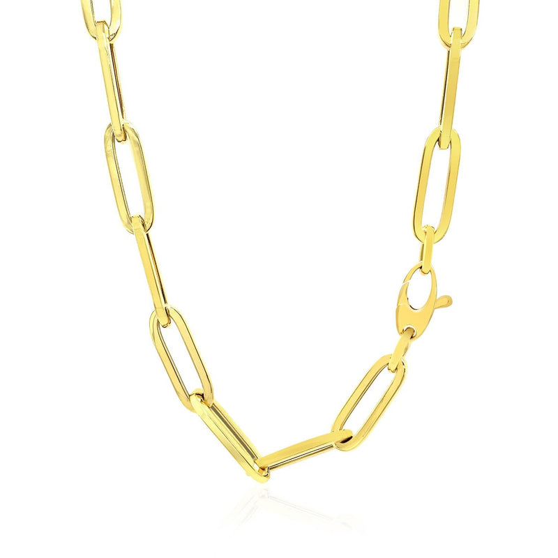 Bids.com 14K Yellow Gold Wide Paperclip Chain (6.1mm) Necklaces