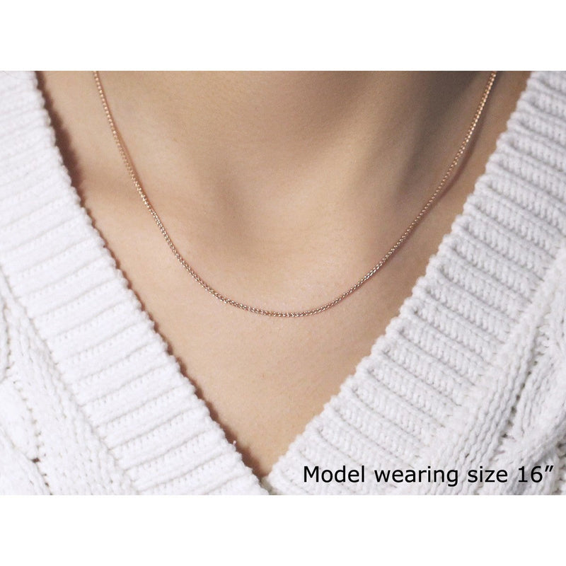 Bids.com 14k Rose Gold Diamond Cut Round Wheat Chain 1.1mm Necklaces