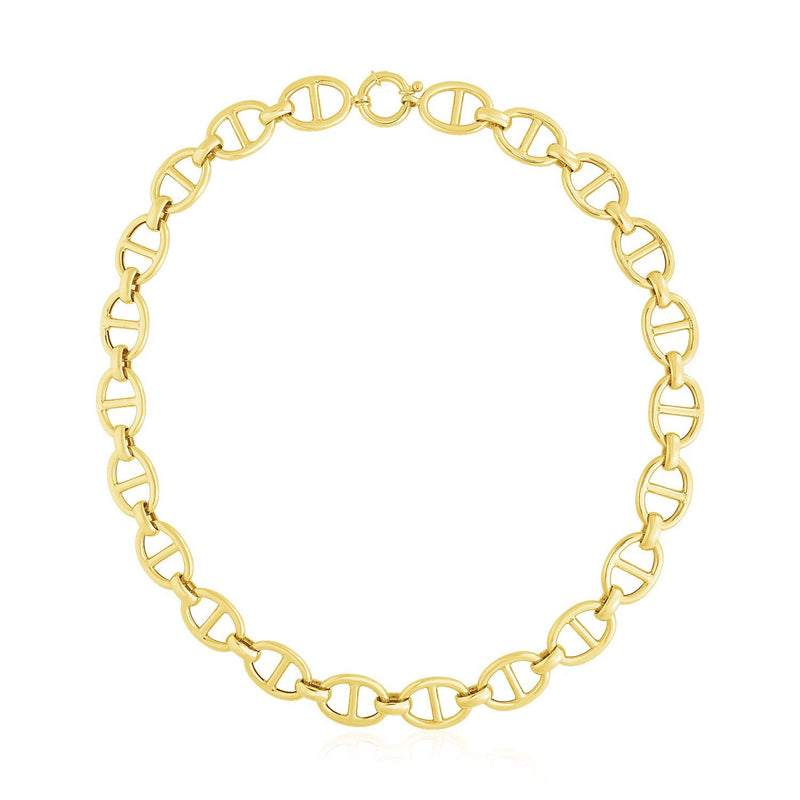 Bids.com 14k Yellow Gold High Polish Oval Mariner Link Necklace (13.8mm) Necklaces