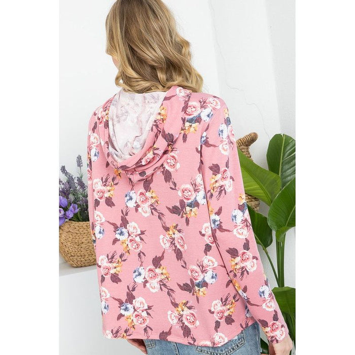 ALLOVER FLORAL SWEATSHIRT TOP