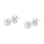 Bids.com 10K White Gold 0.30 Cttw Round Brilliant-Cut Near Colorless Diamond Bezel-Set Stud Earrings (H-I Color, I1-I2 Clarity) Earrings