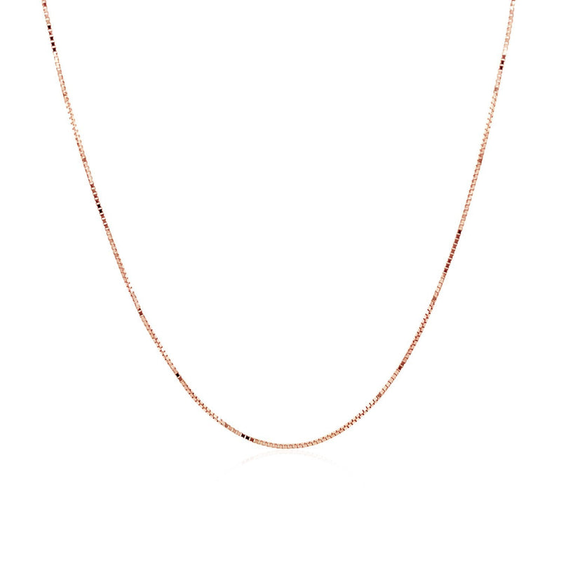 Bids.com 14k Rose Gold Classic Box Chain 0.6mm Necklaces
