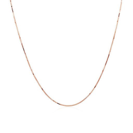 Bids.com 14k Rose Gold Classic Box Chain 0.6mm Necklaces