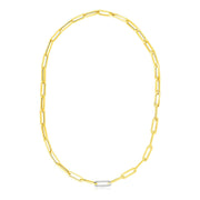 Bids.com 14k Yellow Gold Paperclip Chain Necklace with Diamond Link Necklaces