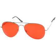 zeroUV Retro Metal Color Tinted Lens Aviator Sunglasses 8405 59mm Sunglasses