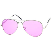 zeroUV Retro Metal Color Tinted Lens Aviator Sunglasses 8405 59mm Sunglasses
