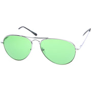 zeroUV Retro Metal Color Tinted Lens Aviator Sunglasses 8405 59mm Sunglasses