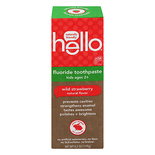 Hello Hello Toothpaste, Fluoride, Wild Strawberry, Kids Ages, 2+ 4.2 Oz Toothpaste